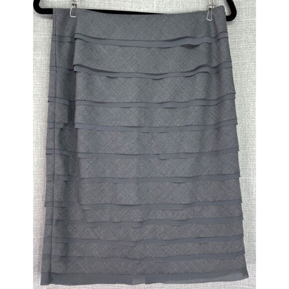 White House Black Market Dresses & Skirts - White House Black Market Wool Blend Tiered Pencil Skirt Women's Size 6 Gray